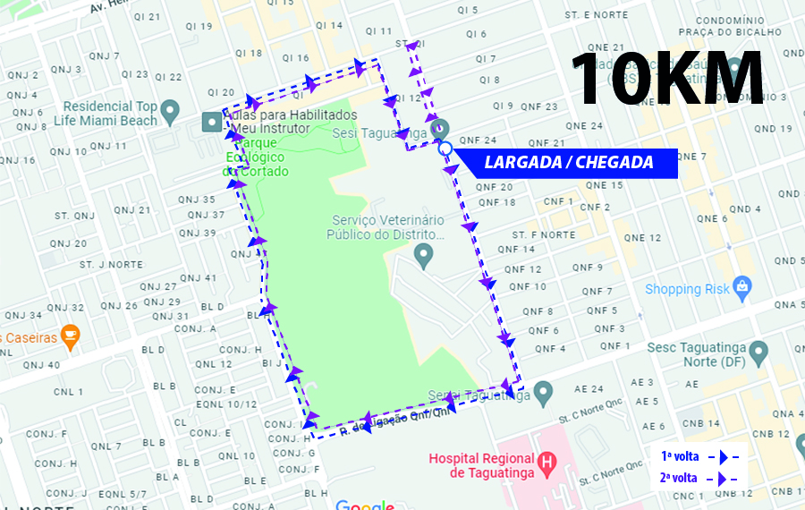 Trajeto corrida 10km
