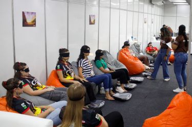 Espaço de Acolhimento proporciona bem-estar físico e mental a participantes do Festival Sesi de Educação